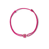 Bloom Petit Flower Dark Pink Sapphires String Bracelet in Rose Gold