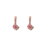 Bloom Petit Flower Light Pink Sapphires Hoop Earrings in Rose Gold