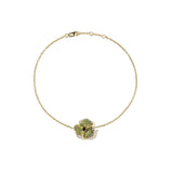 Bloom Small Flower Green Diamonds Bracelet in Yellow Gold