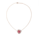 Bloom Medium Flower Dark Pink Sapphire Necklace in Rose Gold – AS29