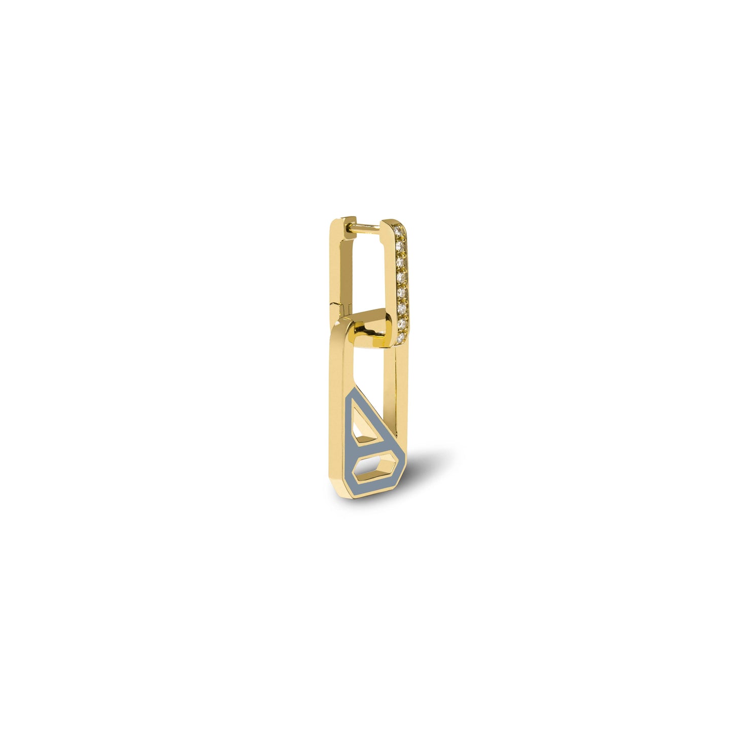 DNA Stone Blue Enamel Single Drop Earring