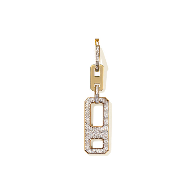 Louis Vuitton Lockit 18 Karat White Gold Diamond Pave Dangling