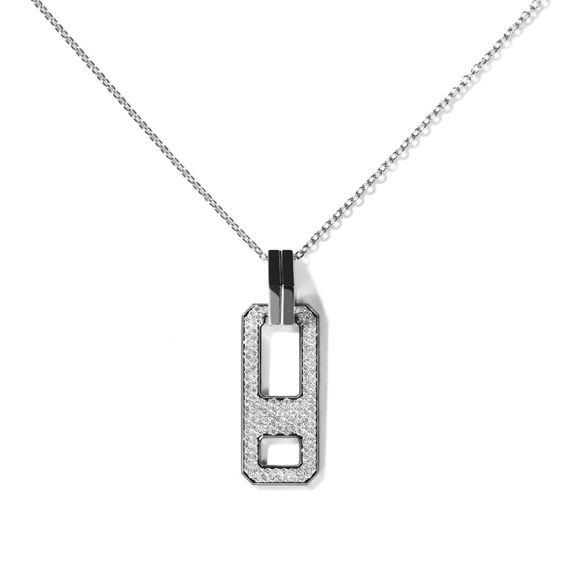 Mens white gold diamond pendant Clearance