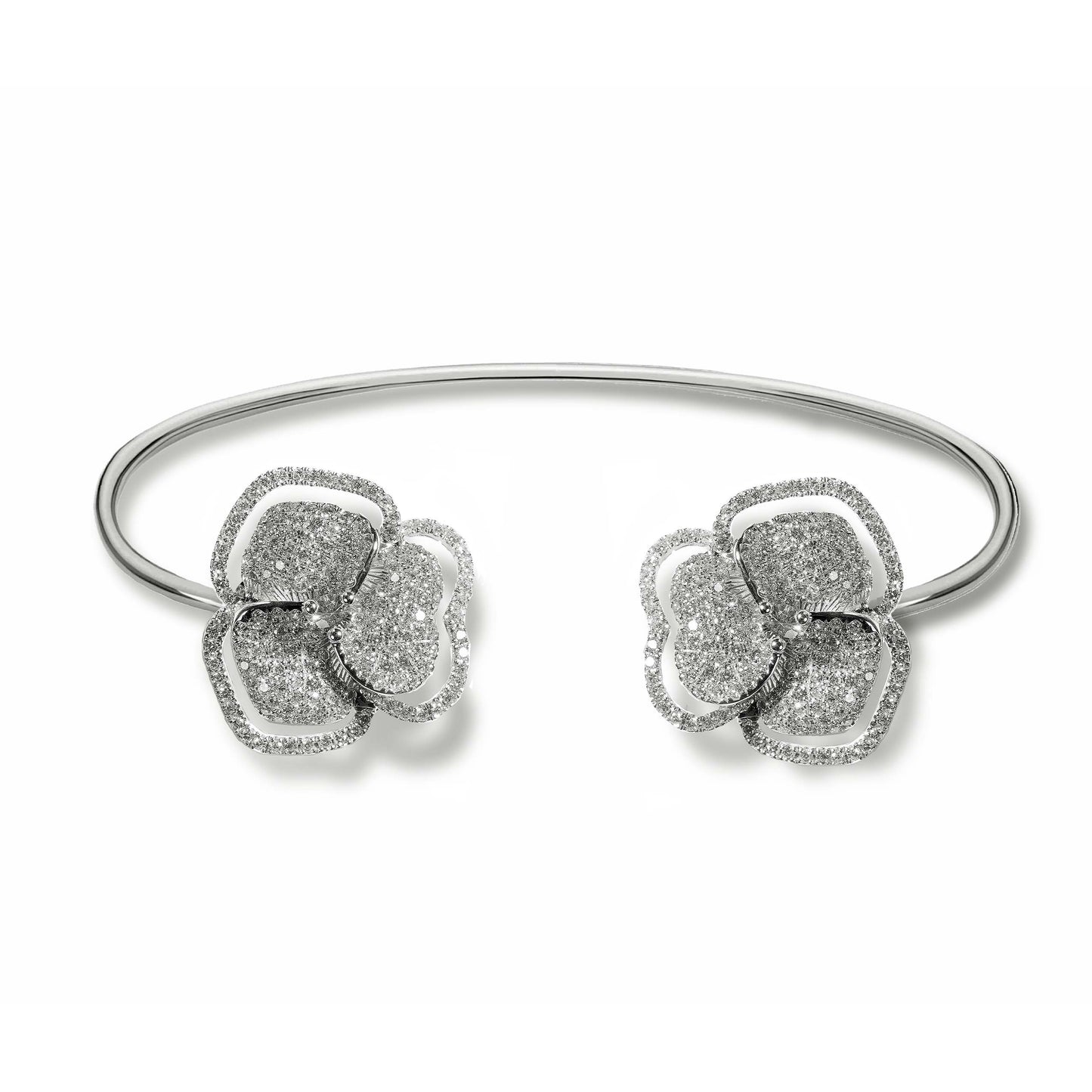 Bloom Small Halo Flower Diamond Bangle