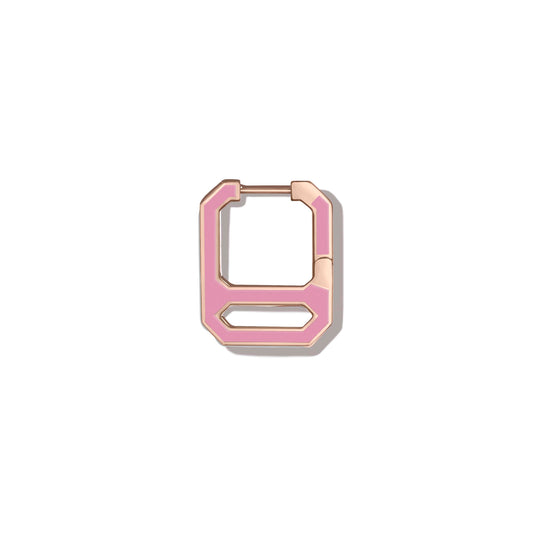DNA Tea Rose Enamel Single Earring  in Rose Gold