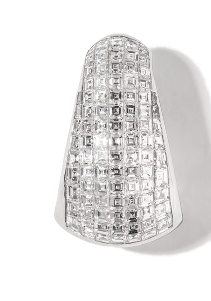 AS29 Bombee Pave Earring in White Gold 