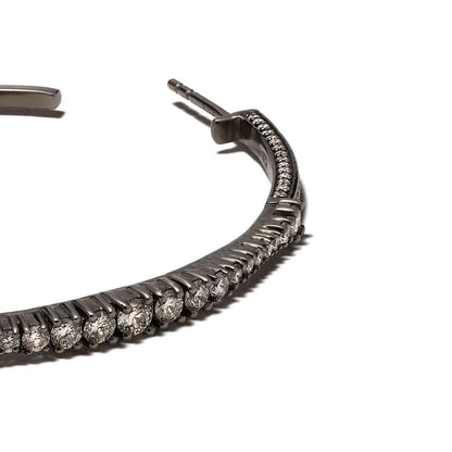 Icicle Long Diamond Hoop Earrings