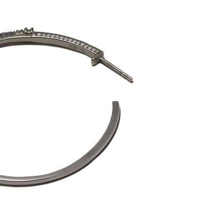 Icicle Long Diamond Hoop Earrings