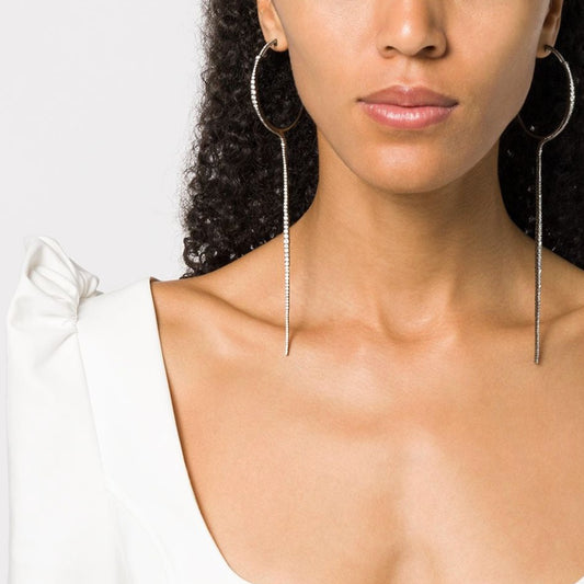 Icicle Long Hoop Earrings