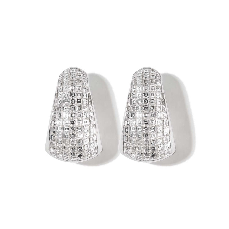 AS29 Bombee Pave Earring in White Gold 