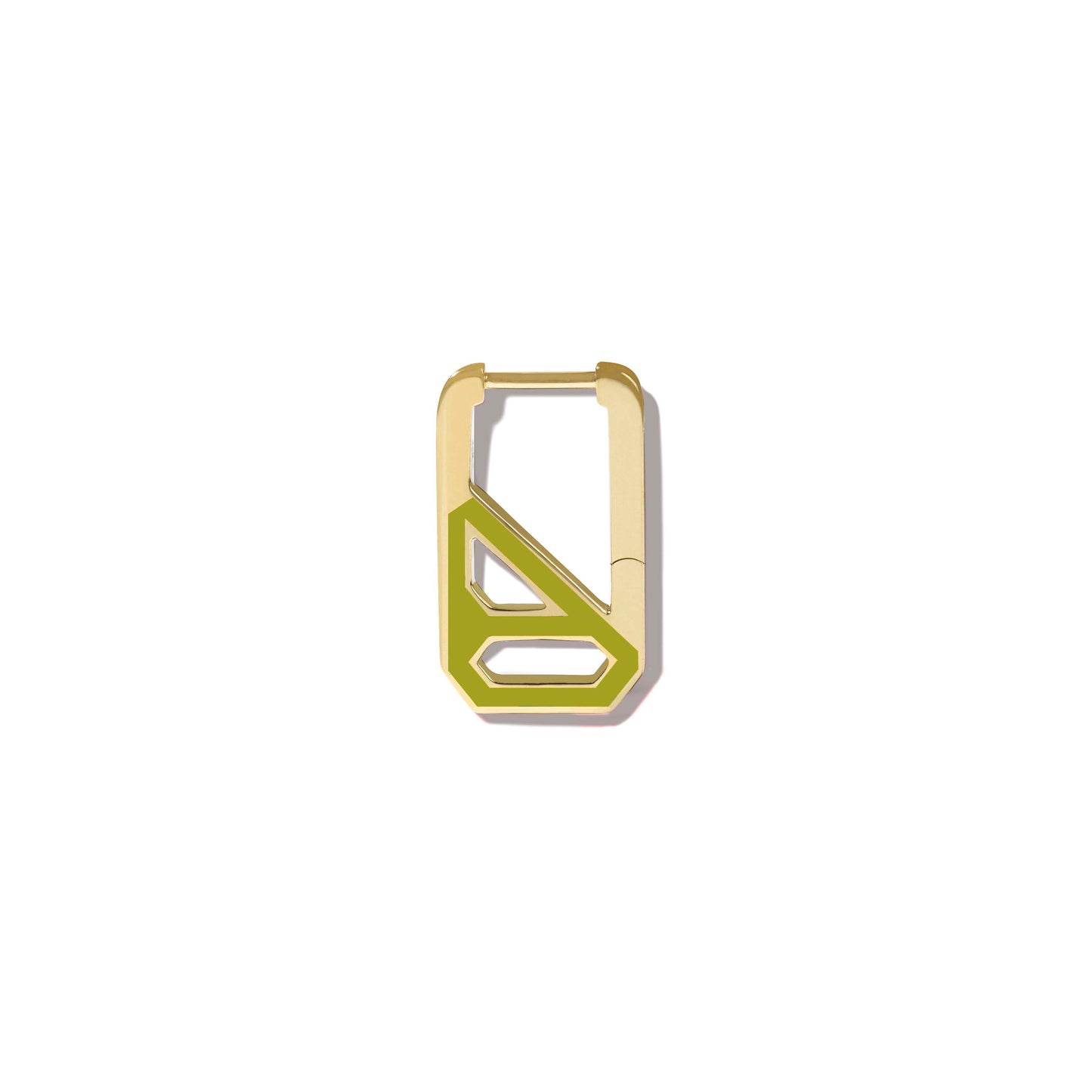 DNA Apple Green Enamel Rectangle Single Earring