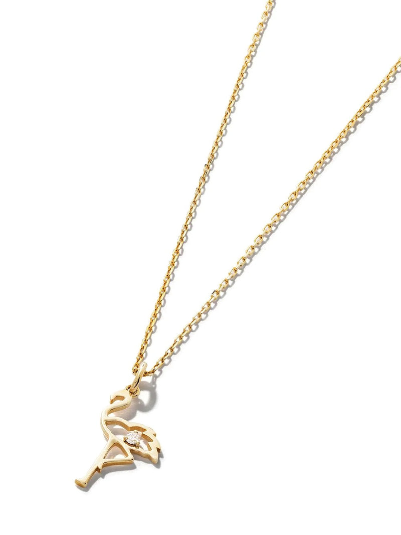 The Black Bow 14k Yellow Gold and Enamel Small 3D Pink Flamingo Necklace -  24 Inch - Walmart.com
