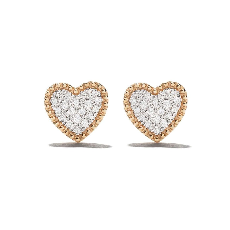 Chic Designs Pave Diamond Rose Gold Heart Studs, Size: 12x12.5 MM at Rs  13880/pair in Jaipur