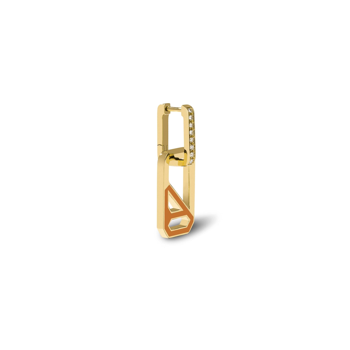 DNA Saffron Enamel Single Drop Earring