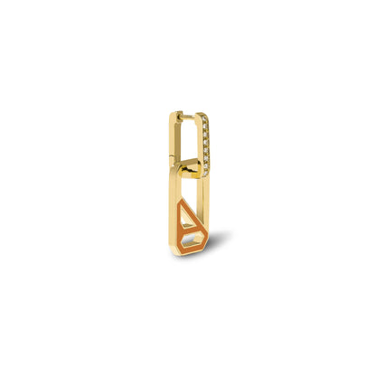 DNA Saffron Enamel Single Drop Earring