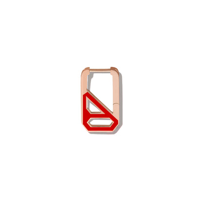 DNA Apple Candy Enamel Rectangle Single Earring