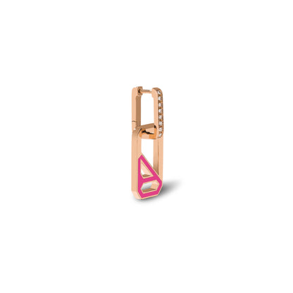 DNA Wild Orchid Enamel Single Drop Earring