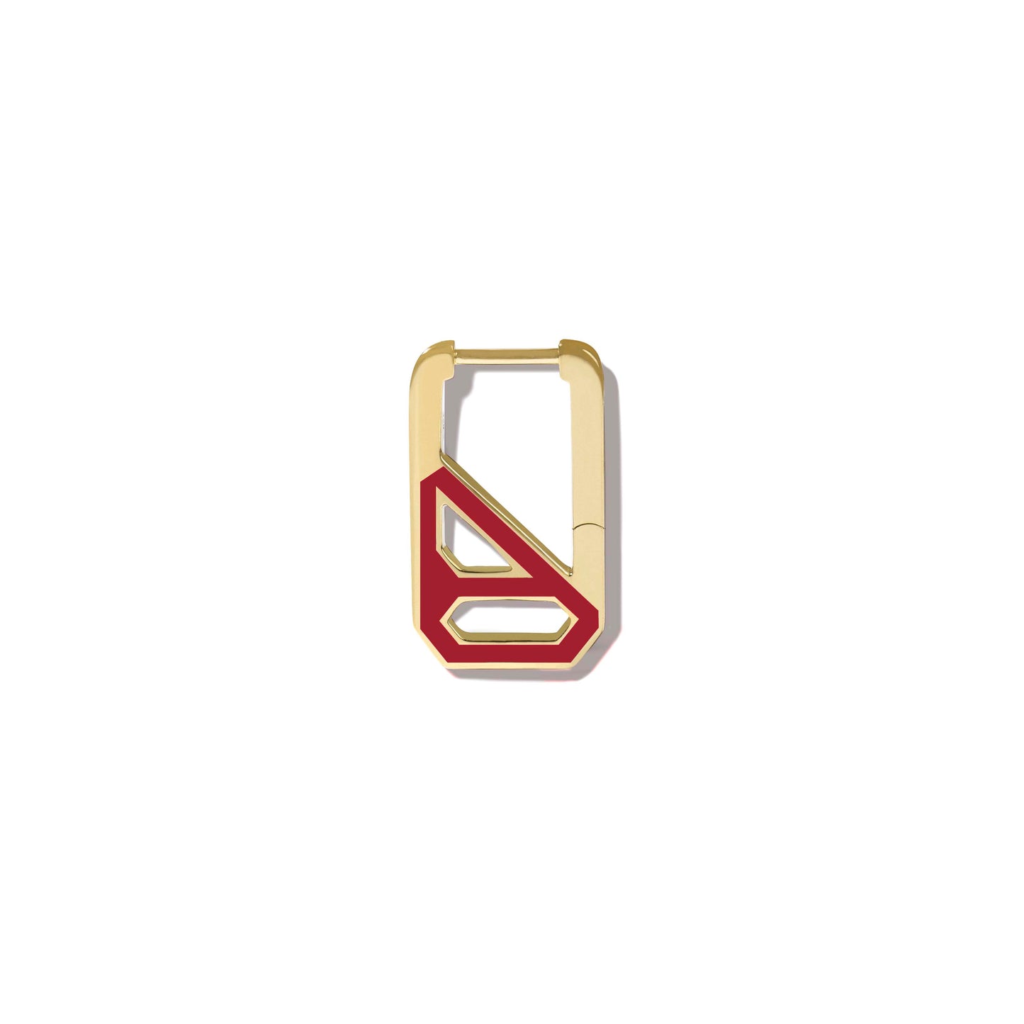 DNA Tango Red Enamel Rectangle Single Earring