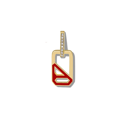 DNA Tango Red Enamel Single Drop Earring