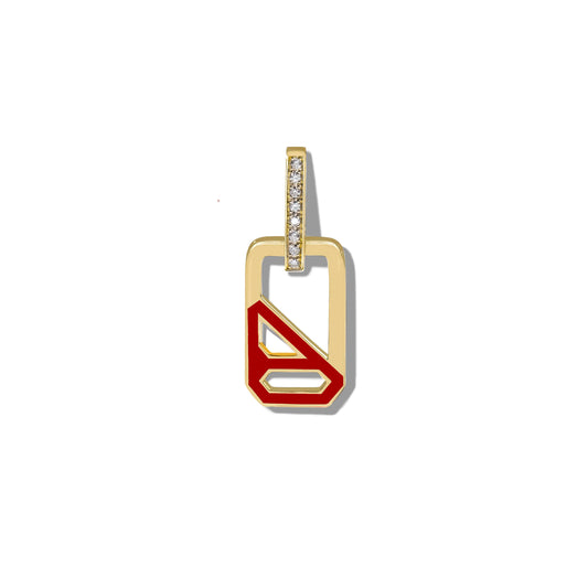 DNA Tango Red Enamel Single Drop Earring