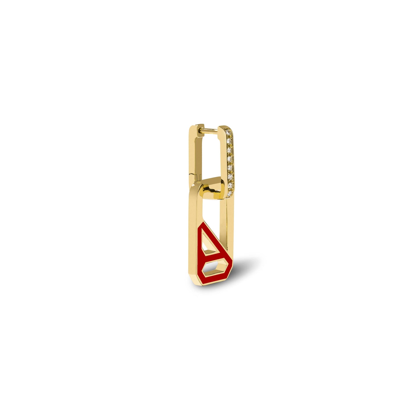 DNA Tango Red Enamel Single Drop Earring