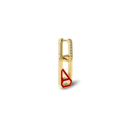 DNA Tango Red Enamel Single Drop Earring