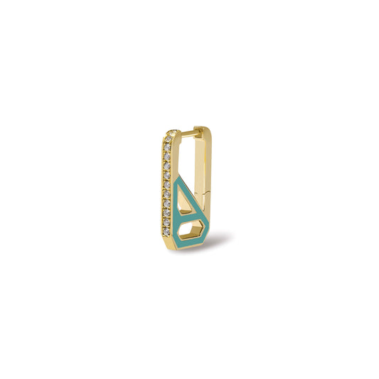 DNA Tropical Green Enamel Rectangle Single Earring