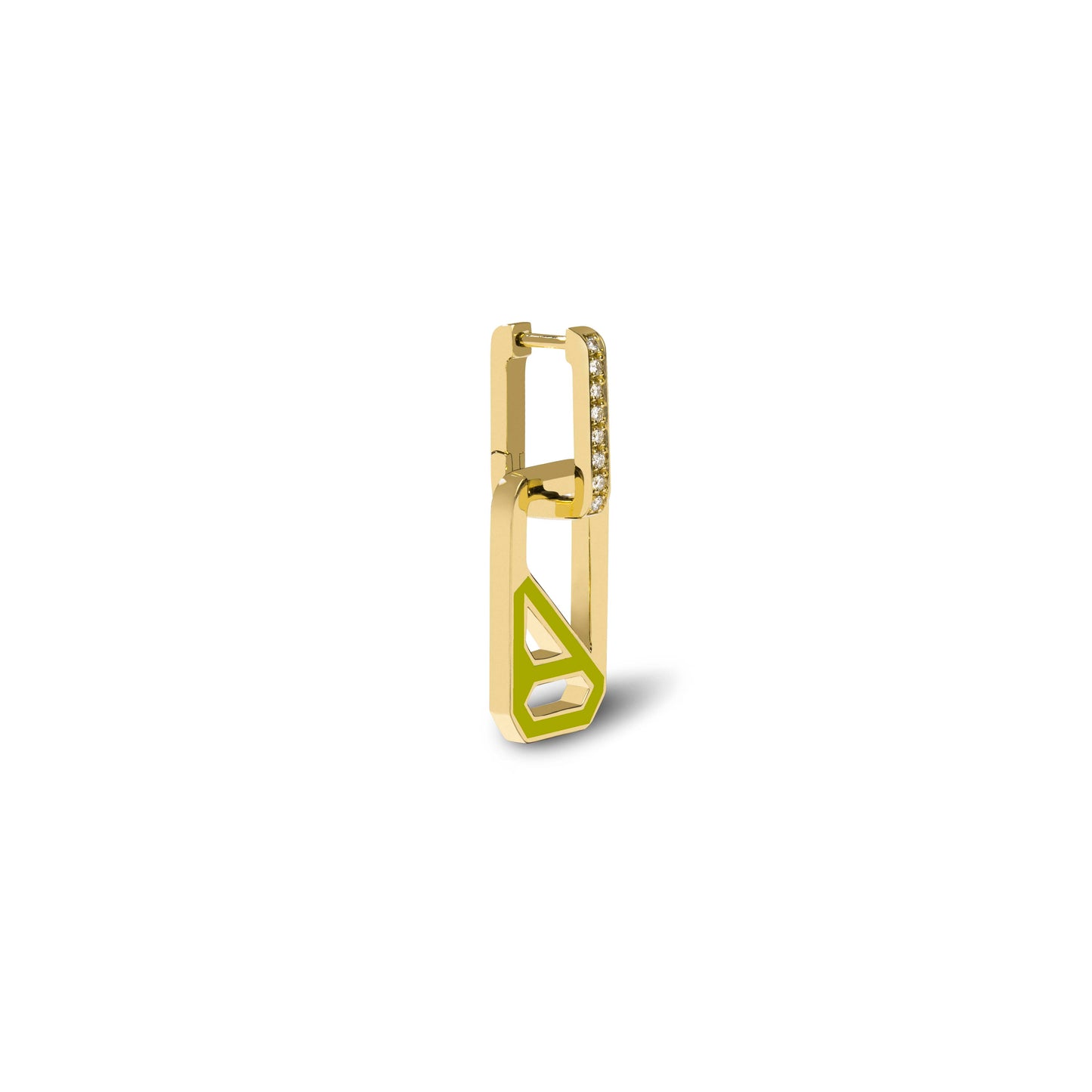 DNA Apple Green Enamel Single Drop Earring