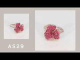 Bloom Small Flower Dark Pink Sapphire Ring in Rose Gold