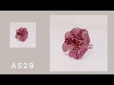 Bloom Large Flower Pink Sapphire Ring in Rose Gold