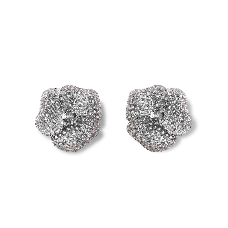 Bloom Medium Flower Diamond Earrings