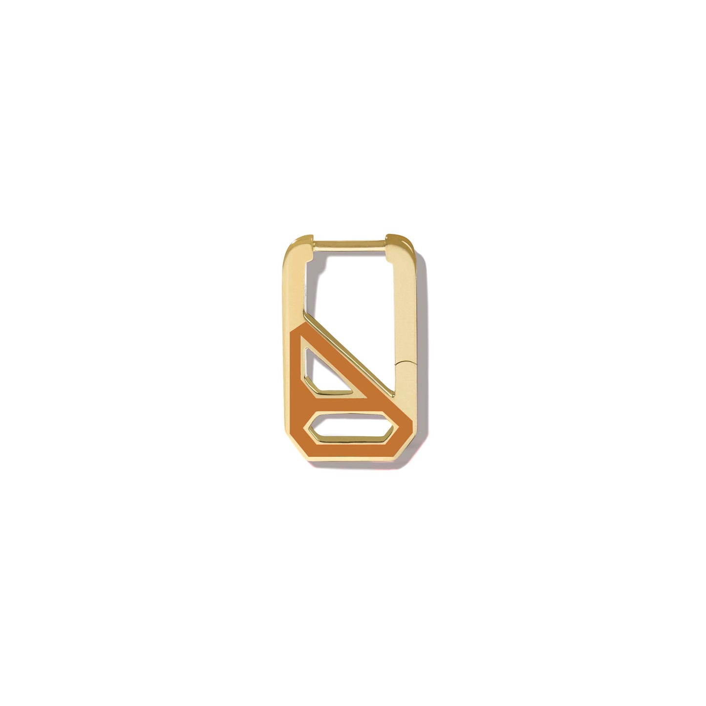 DNA Saffron Enamel Rectangle Single Earring