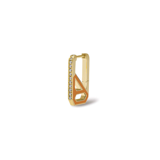DNA Saffron Enamel Rectangle Single Earring